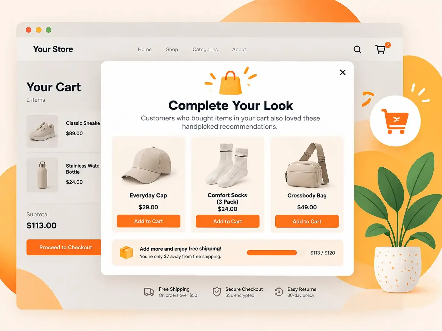 Upsell popup